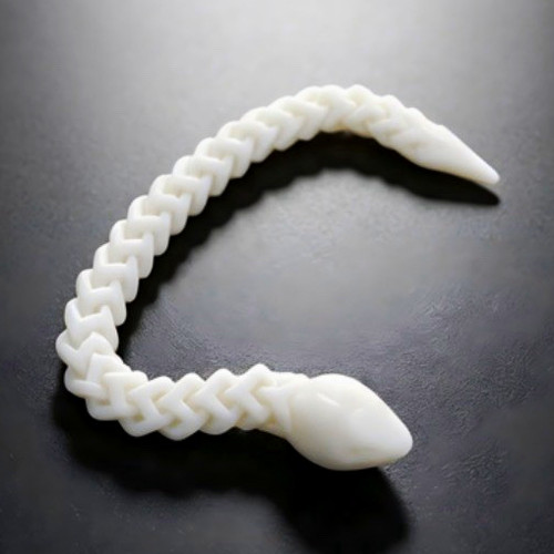 White plastic snake action - white,