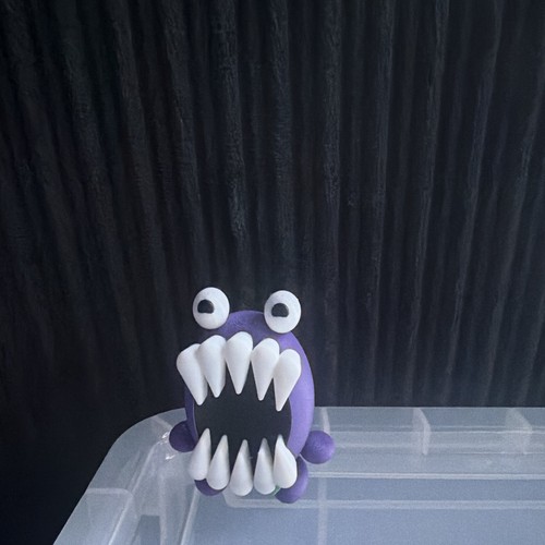 Purple white black monster - white,
